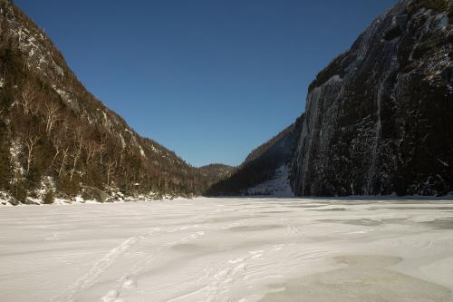 Avalanche Lake frozen over